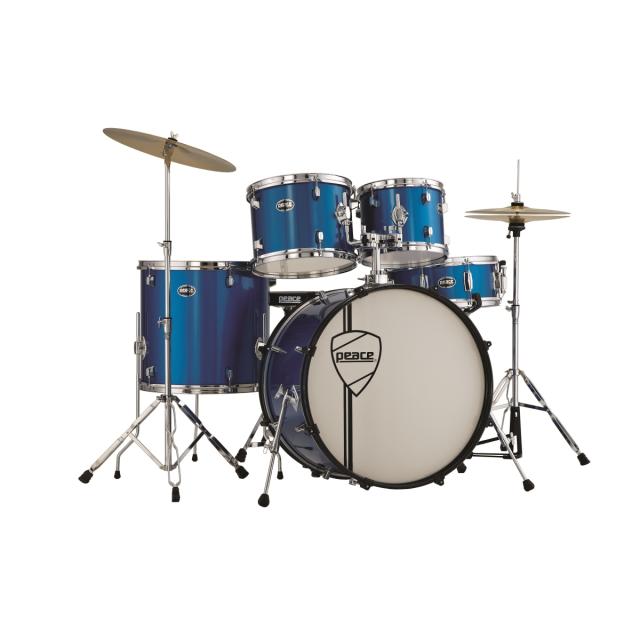 Drumkit completo da 5 pezzi cassa da 22" e pelli Remo