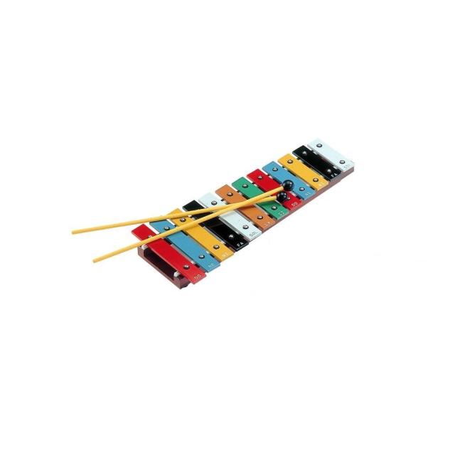 12 note glockenspiel with colorful steel sound bars in C tune