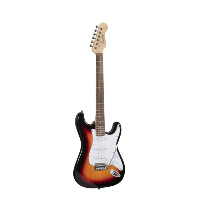 Double cutaway electric guitar with 3 single coils