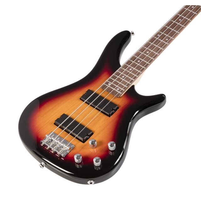 Electric bass with bridge and neck pick ups