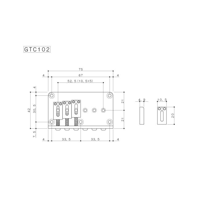 Fixed Bridge for Electrical Guitar (Chrome)