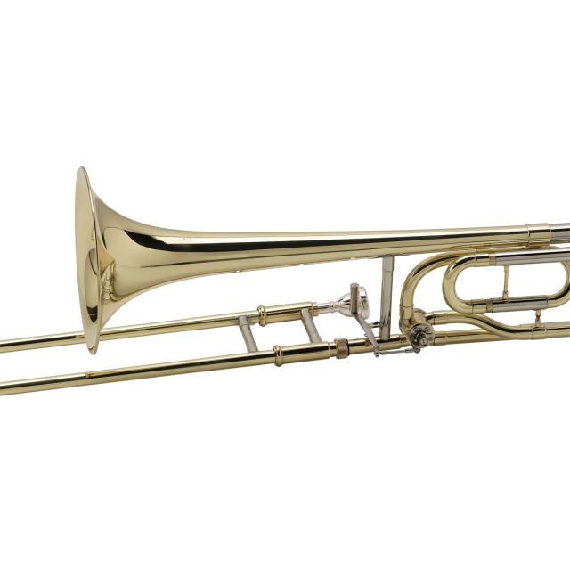 Trombone con ritorta in Fa  in Sib/fa con finitura laccata oro