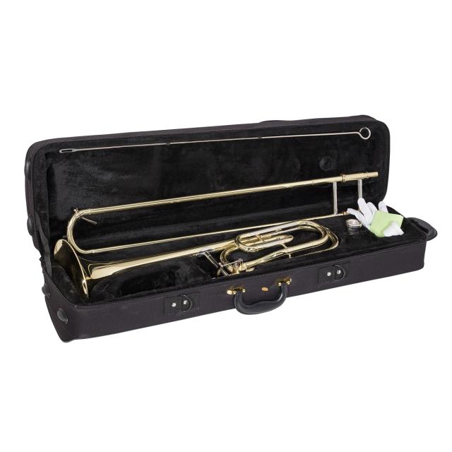 Trombone con ritorta in Fa  in Sib/fa con finitura laccata oro