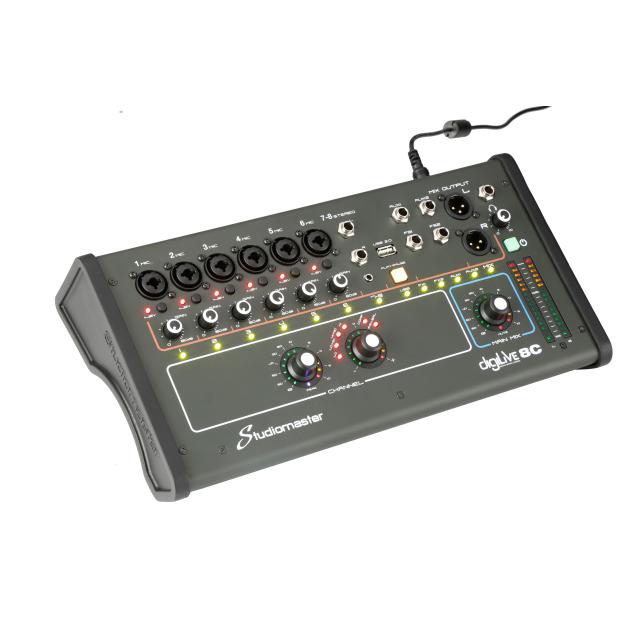 Mixer Digitale Ultracompatto a 8 canali e 2 Effect Bus con Telecomando