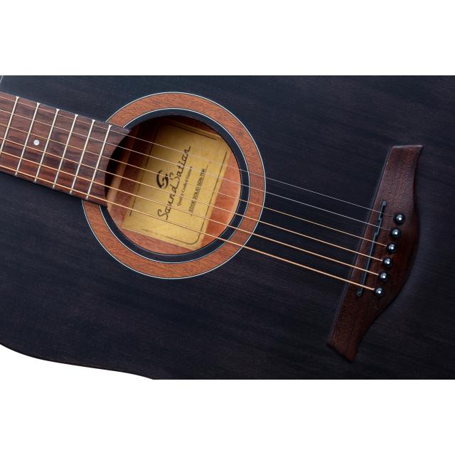 Dreadnought acoustic guitar with armrest