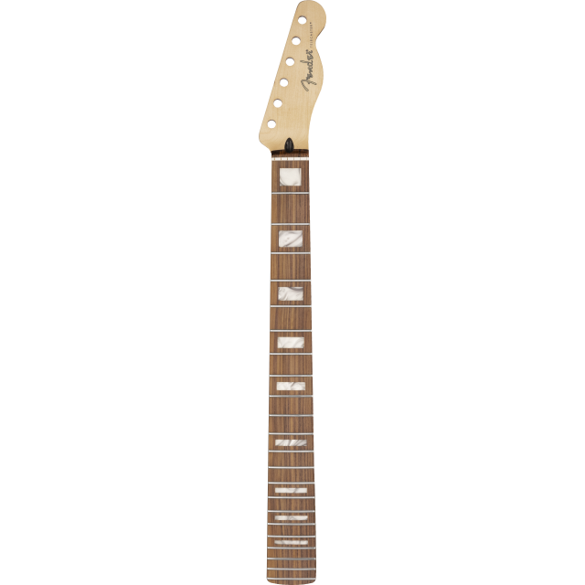 Manico Fender PlayeTele Neck w/Block Inlays, 22 Medium Jumbo Frets, Pau Ferro
