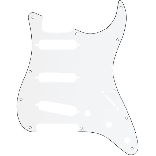 Pickguard, Stratocaster® S/S/S, 11-Hole Mount, W/B/W, 3-Ply