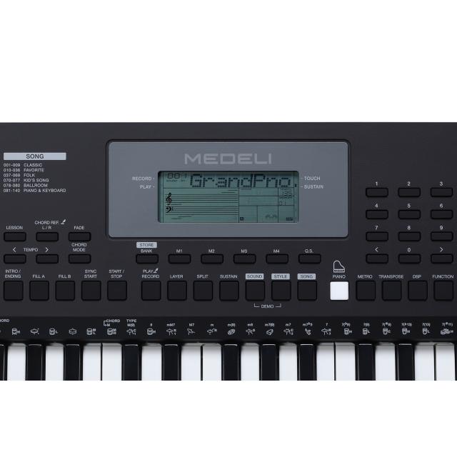 61-keys "Touch Response" entry level keyboard with LED key lighting system.