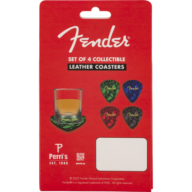 Fender® Pick Shape Logo Coasters, 4-Pack, Multi-Color