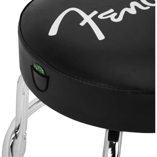 Fender™ Spaghetti Logo Pick Pouch Barstool, Black/Chrome, 30"