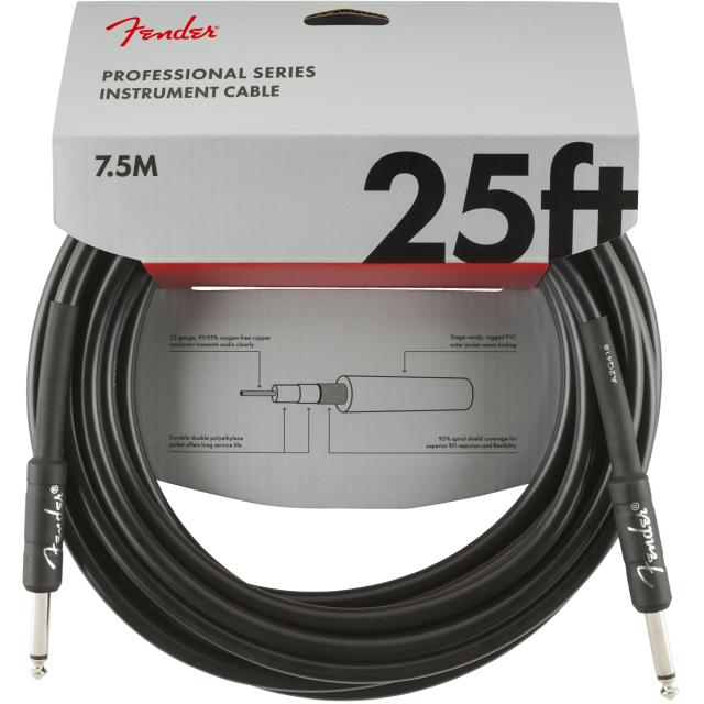 Cavo per strumenti serie Professional Straight/Straight 25' Black