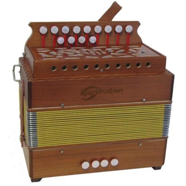Organetto diatonico in SOL con finitura in legno naturale