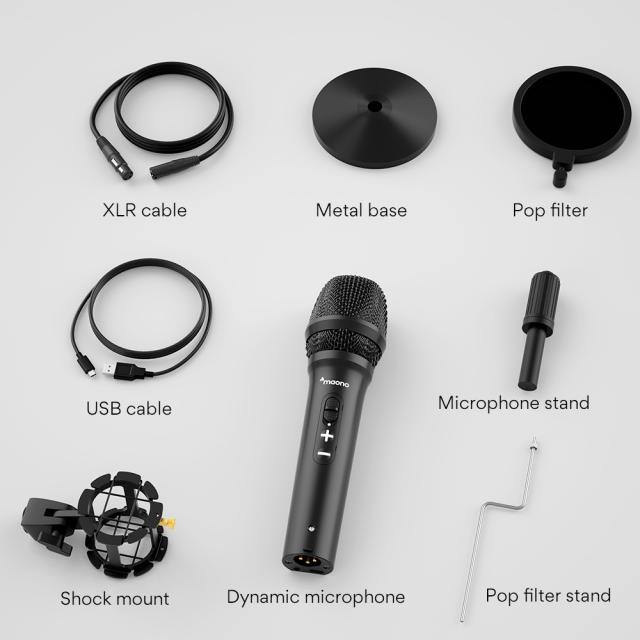 USB/XLR Dynamic desktop Microphone AU-HD300T