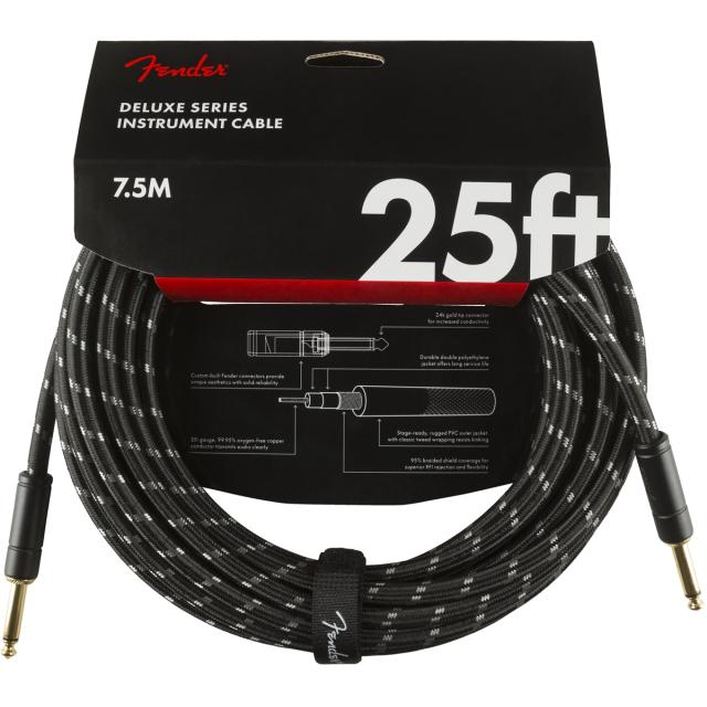 Cavo per strumenti serie Deluxe Straight/Straight 25' (7,5 m)  Black Tweed