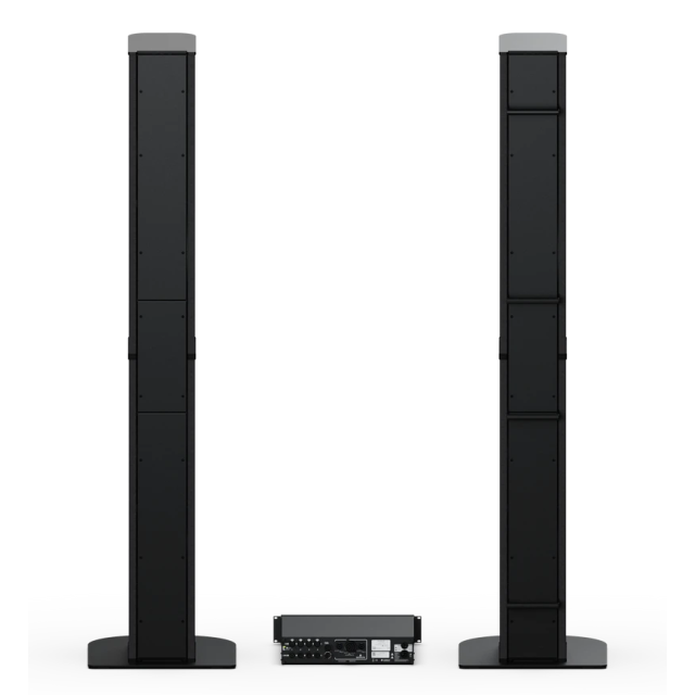 Pair of Full-range Design Column Loudspeakers complete with accessories + 4CH x 2500W @4Ω Amplifier