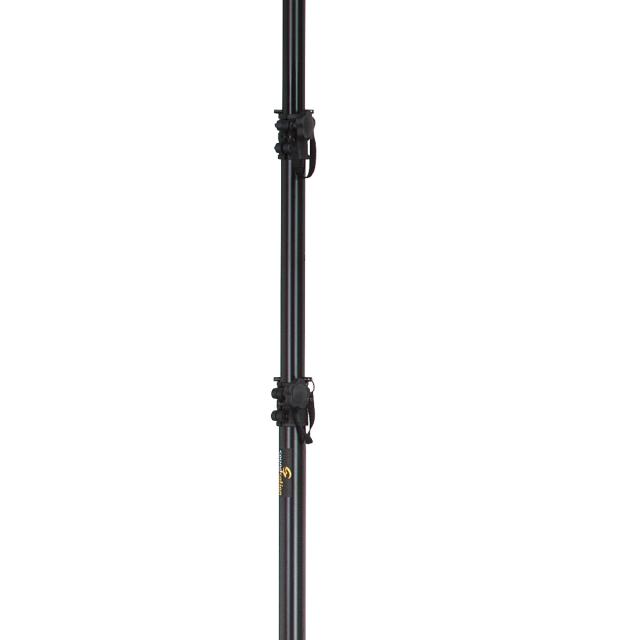 Black anodized aluminium light stand w/ T-bar