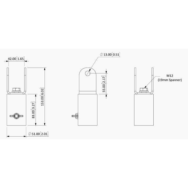 Kit TU-Pole bracket per serie Air colore Nero