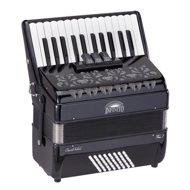 Fisarmonica 48 bassi nera
