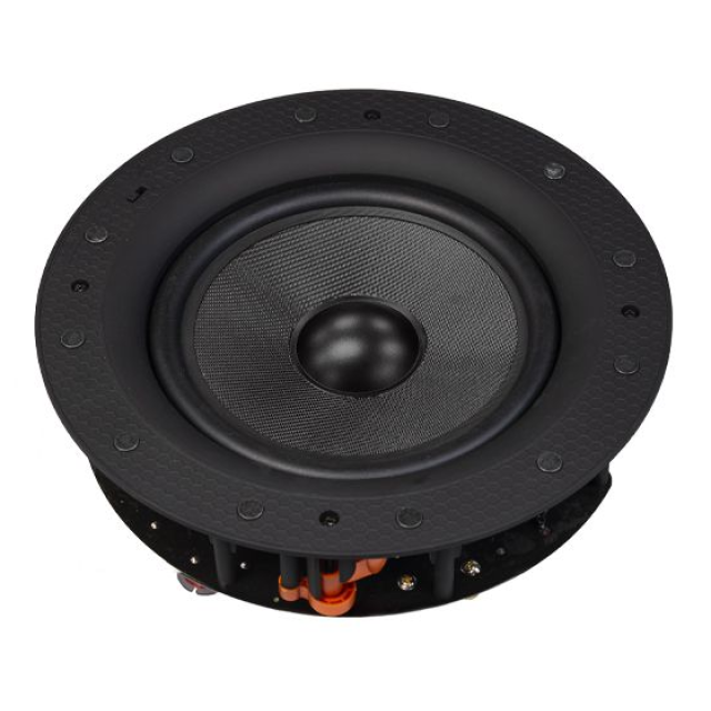 Subwoofer passivo da 8" a soffitto / a parete  (griglia rotonda, colore nero)