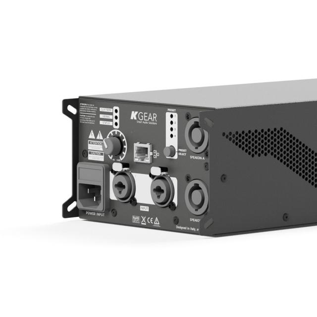 Compact 4-channel amplifier with 4x750 W RMS @4Ω, built-in DSP and Powersoft™ module