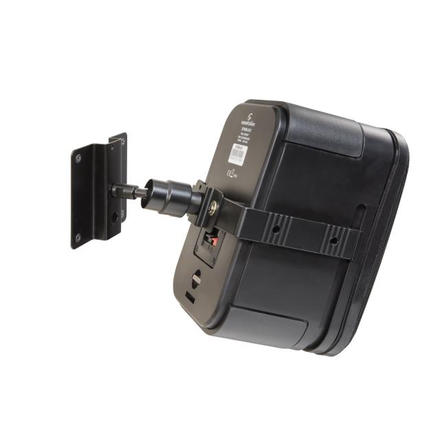 Wall mount black speaker stand with omniball system