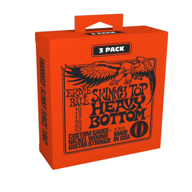 SK Top Hv Bottom Slinky Nickel wound electric guitar strings 3-pack 10/52