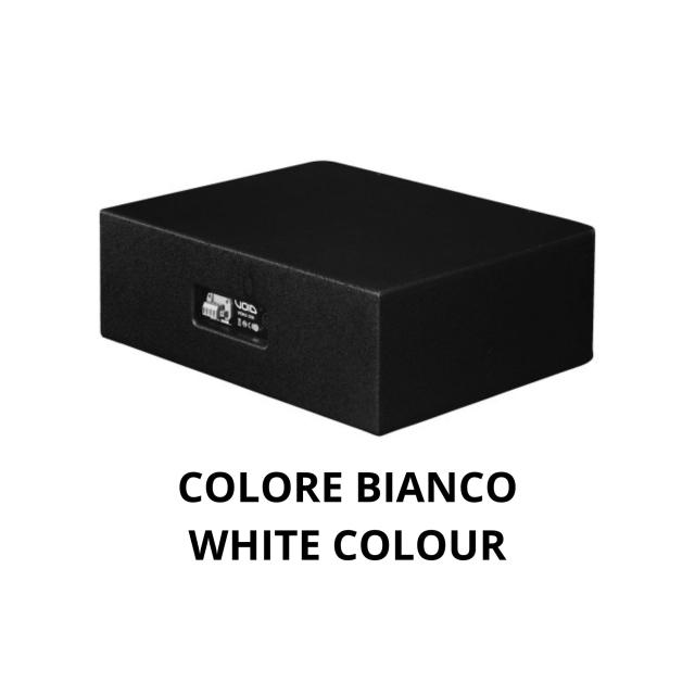 Ultra-compact passive subwoofer with dual 8” transducers in sixth-order bandpass configuration, 8 Ω, 300 W (white)