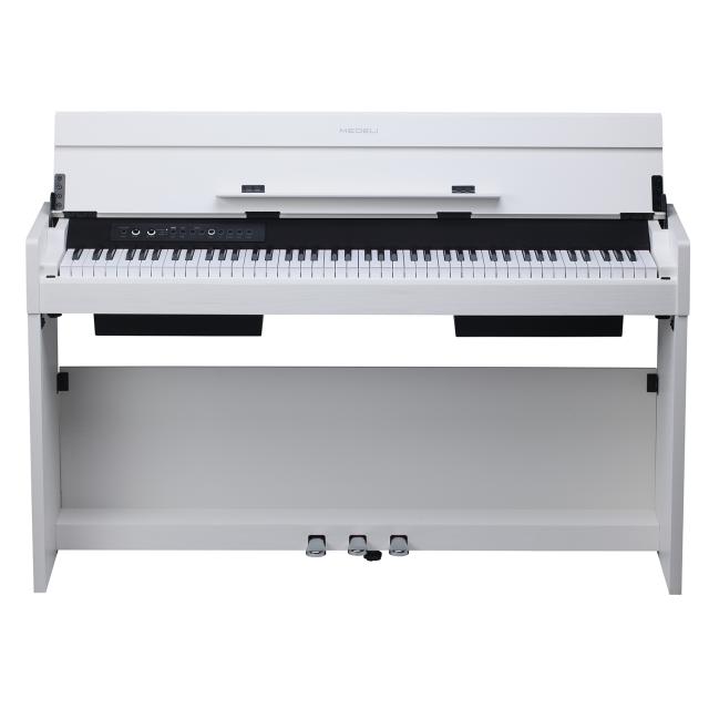 Compact digital piano with white finish