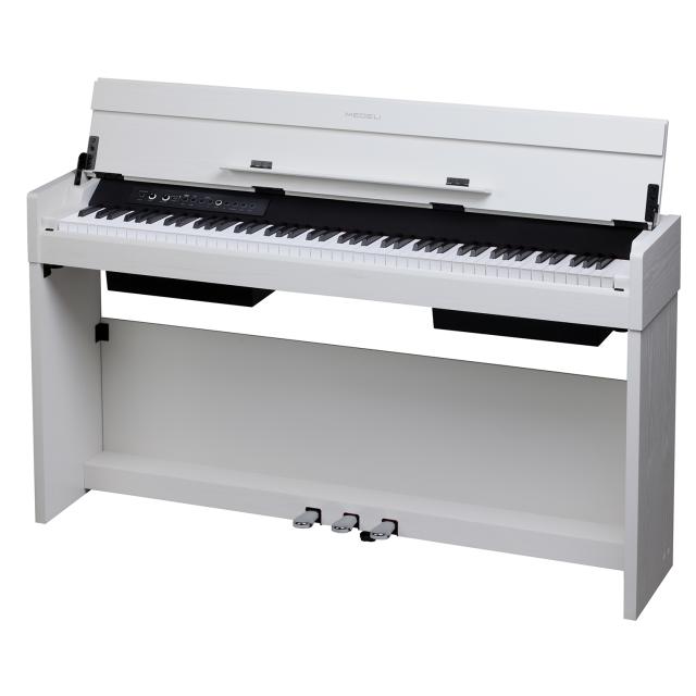 Compact digital piano with white finish