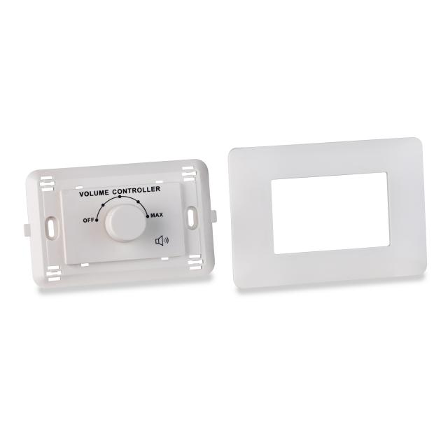 5W Volume attenuator for 70-100V speakers, 4 positions + Off,  with auxiliary line and 24V alarm control