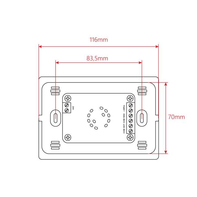 5W Volume attenuator for 70-100V speakers, 4 positions + Off,  with auxiliary line and 24V alarm control