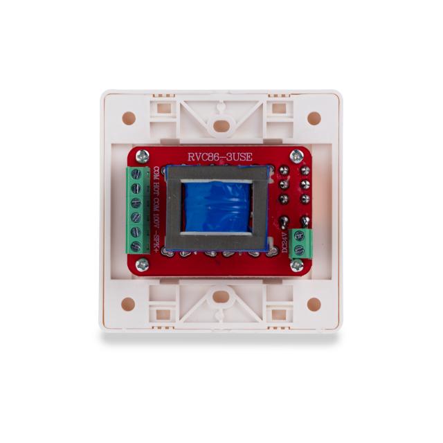 10W Volume attenuator for 70-100V speakers, 11 positions + Off,  with auxiliary line and 24V alarm control