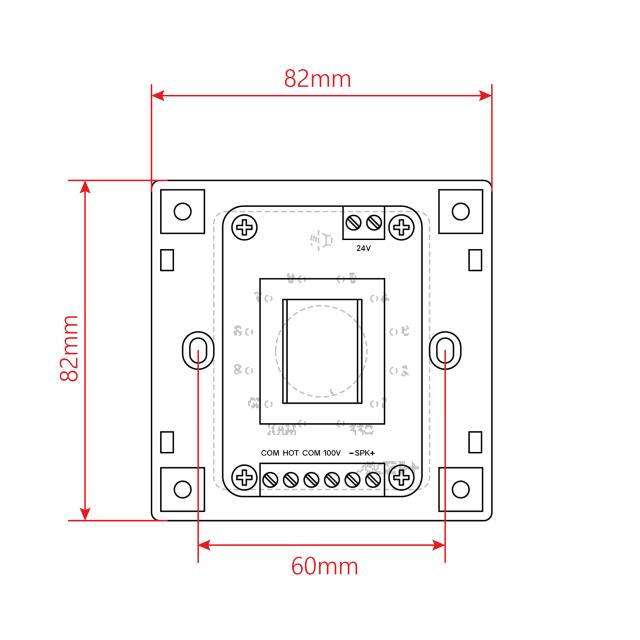 10W Volume attenuator for 70-100V speakers, 11 positions + Off,  with auxiliary line and 24V alarm control