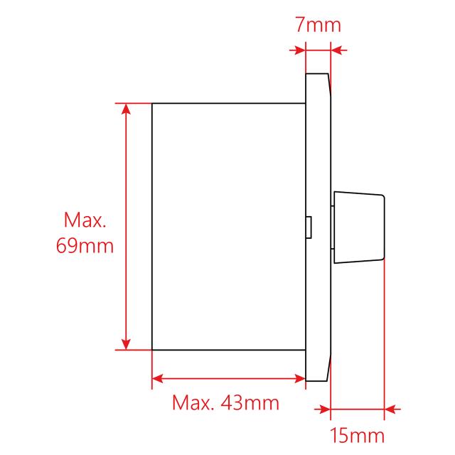10W Volume attenuator for 70-100V speakers, 11 positions + Off,  with auxiliary line and 24V alarm control