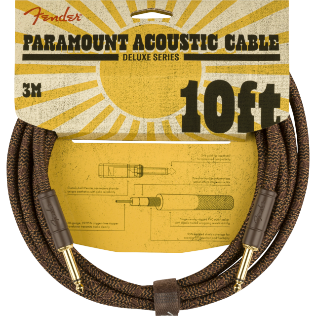 Paramount 10' Acoustic Instrument Cable, Brown