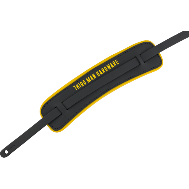 Fender x Third Man Hardware Leather Strap, Black/Yellow