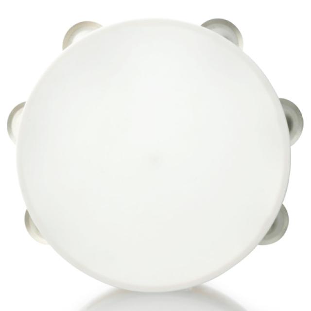 Tamburine with jingles in PVC and synthetic head - LARGE size