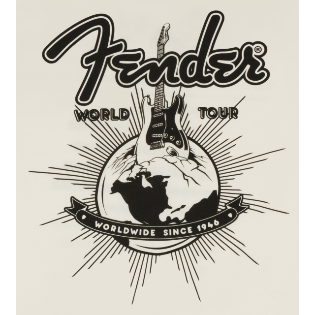 Maglietta Fender® World Tour, bianco vintage, XL