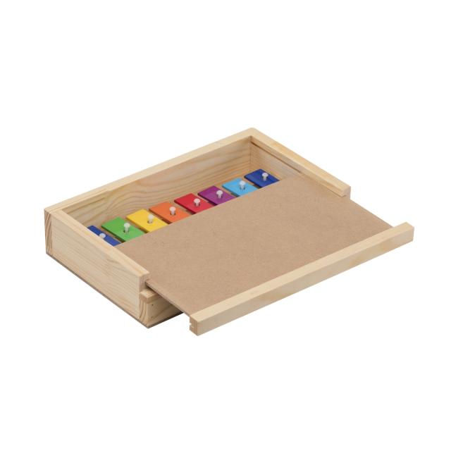 8 note glockenspiel with colorful steel sound bars in C tune