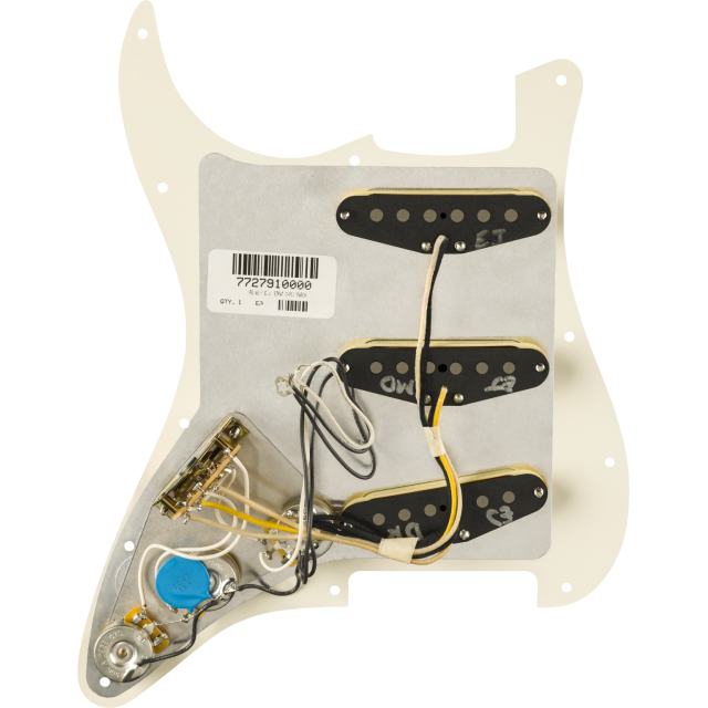 Pre-Wired Strat® Pickguard, Eric Johnson Signature, Parchment 11 Hole PG