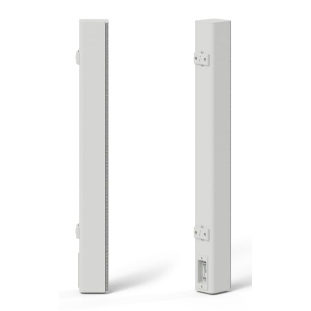 Ultra-compact 8x2" line array column speaker with built-in transformer (white)