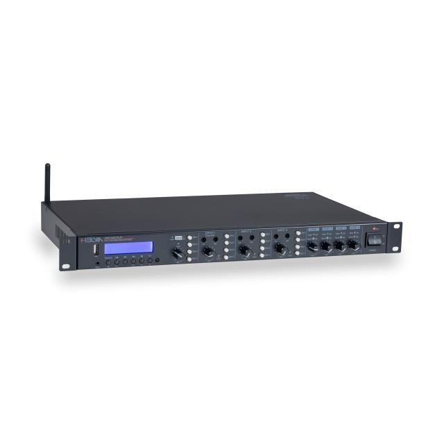 4x60W Rackmount 4-In / 4-Out Matrix Mixer-Amplifier with Multi-Player