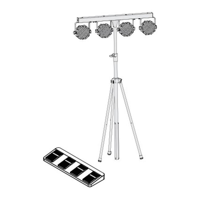 Kit Luci Completo con 4 PAR a LED