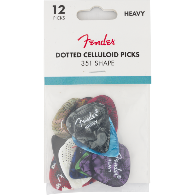 Plettri Fender 351 Dotted Celluloid Picks, 12-Pack, Heavy 1980200500