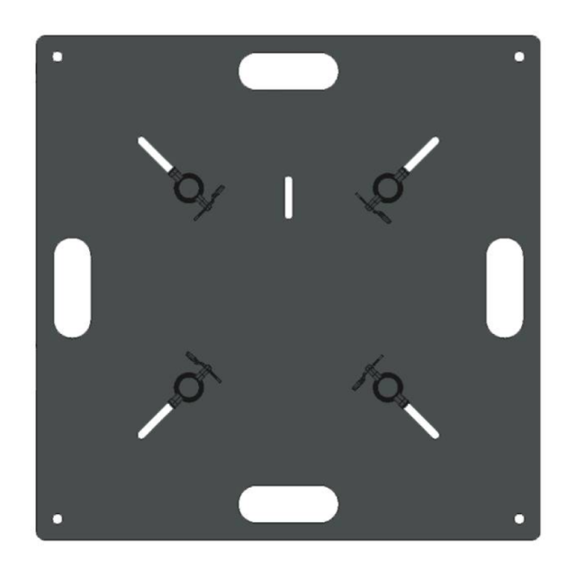 600 x 600 x 8 mm Rectangular Base for Truss with Slotted Holes Black (F70ABS668)