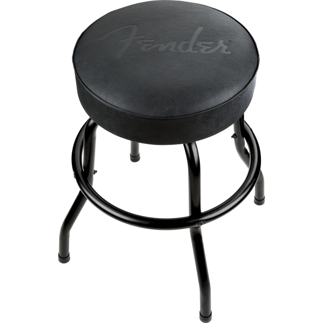 Sgabello da bar con logo nero in rilievo Fender™, nero/nero, 24"
