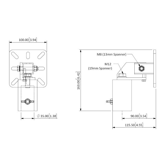 Supporto T80 "Pole bracket kit" per Cyclone e Arc series, bianco