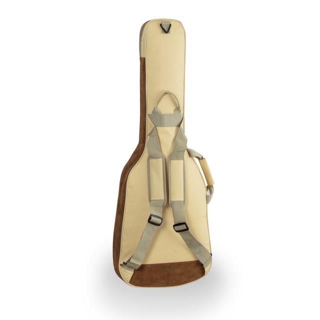 Electric guitar bag with suede leather inserts