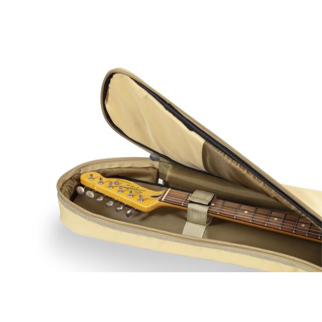 Electric guitar bag with suede leather inserts