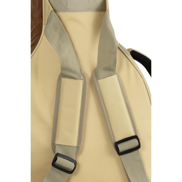 Electric guitar bag with suede leather inserts